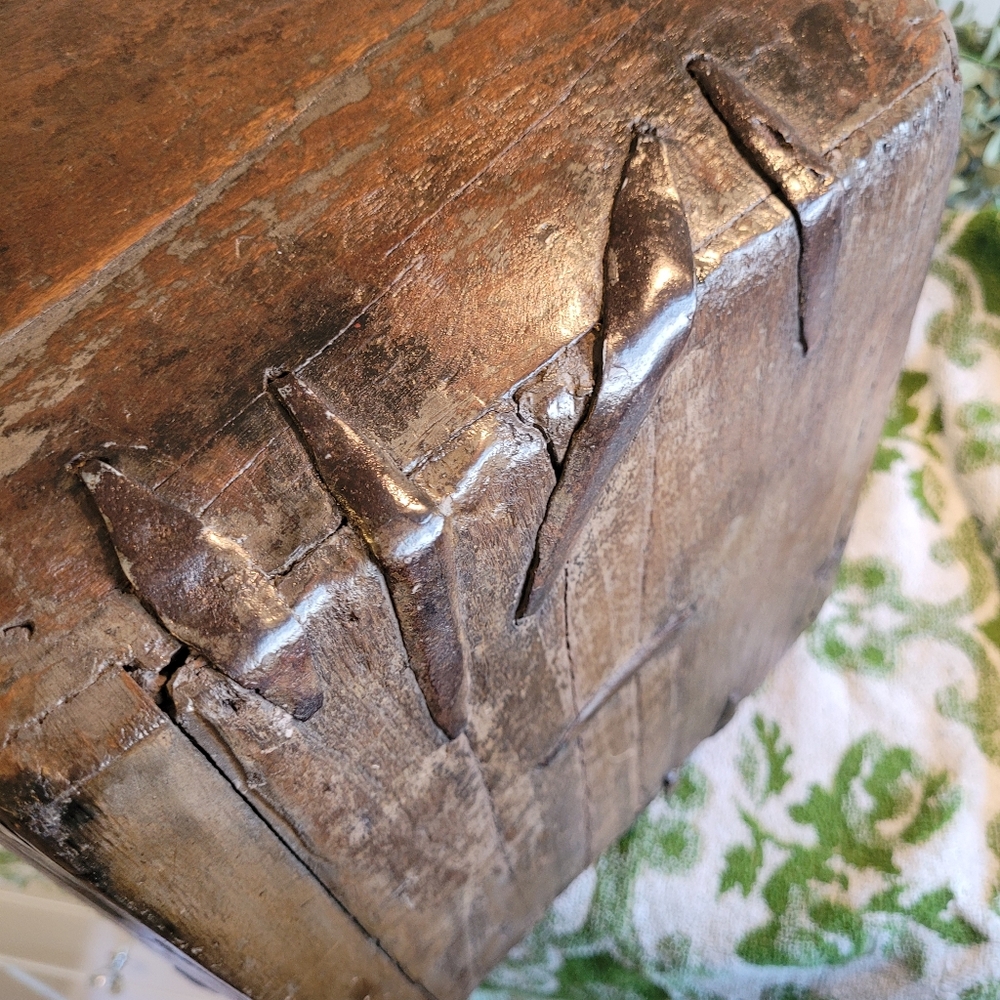 Antique 1800s Rice Harvest Bucket, Asian Chinese Grain Measure Holder Basket - Picture 9 of 12